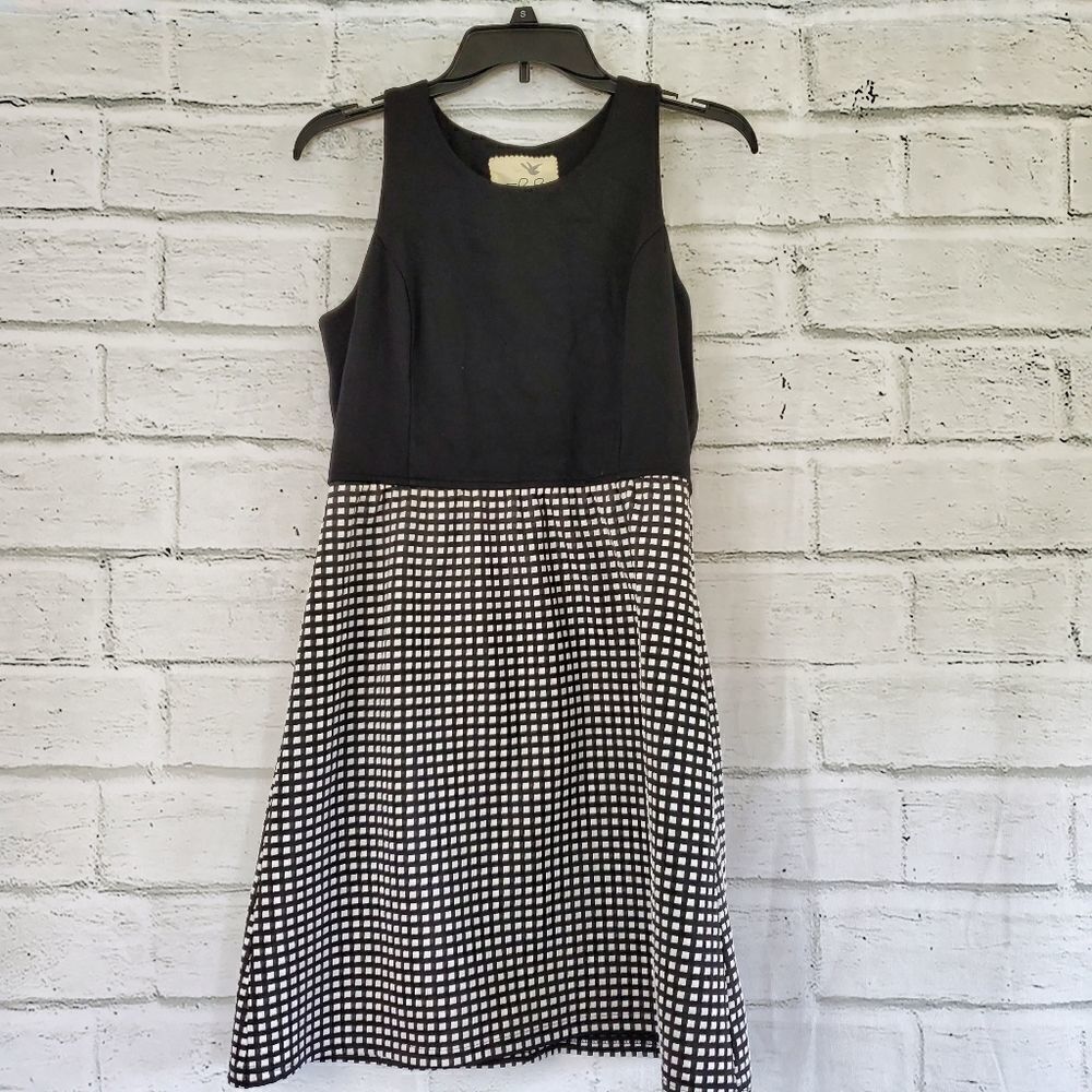 Tabitha black white checkered dress